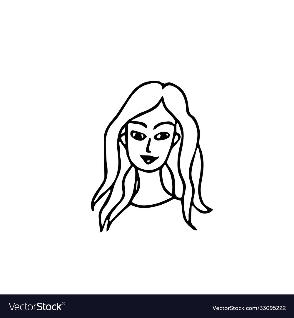 Avatar portrait a young woman with beautiful Vector Image