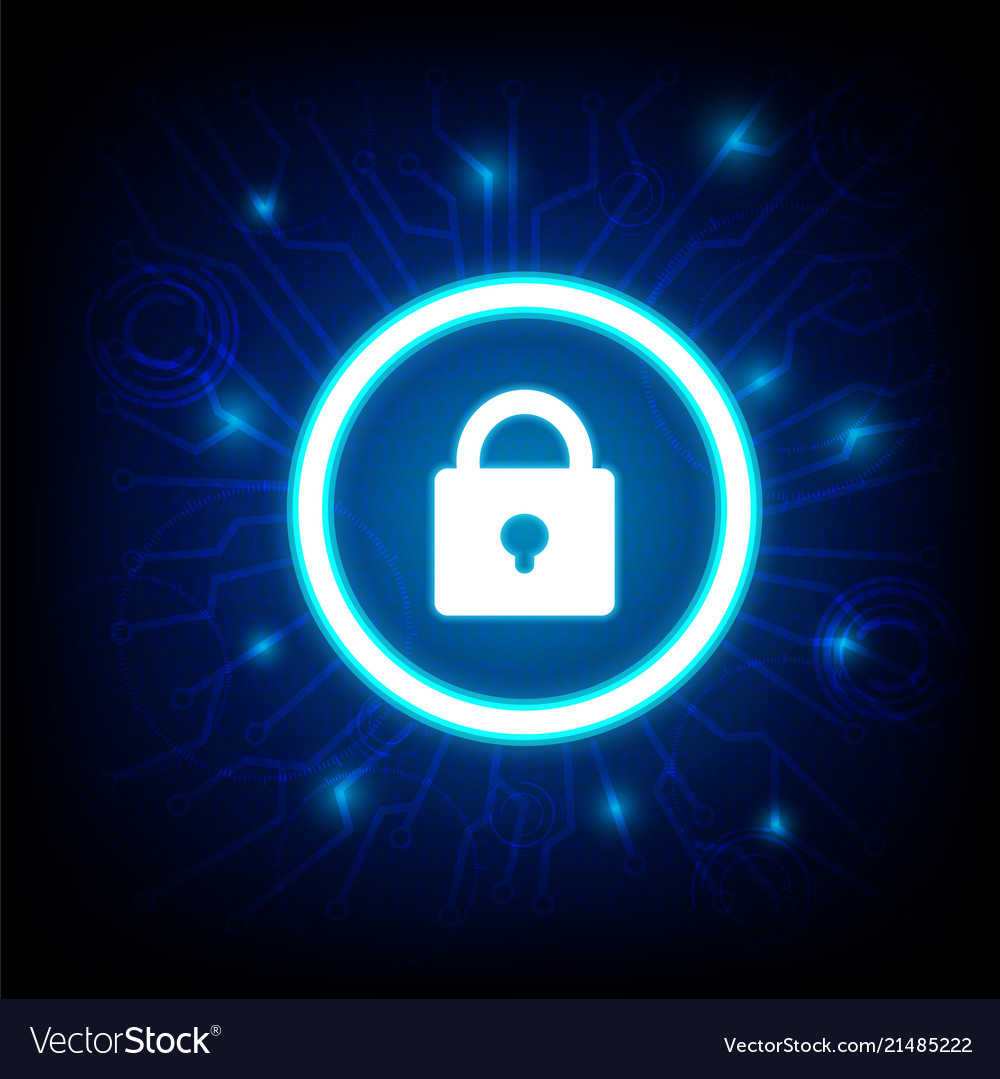 Concept of cyber security with key icon on dark vector image Concept of cyber security with key icon on dark
