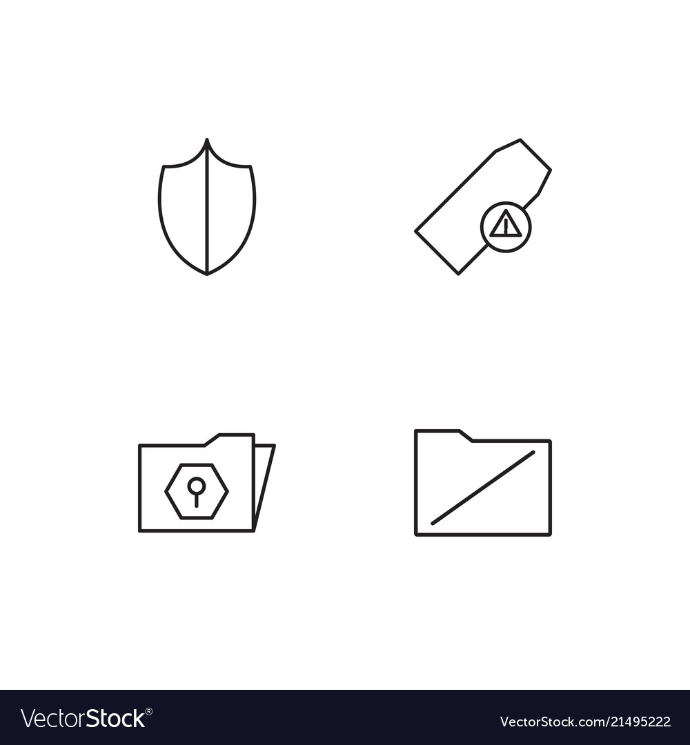 Cyber security linear icons set simple outline
