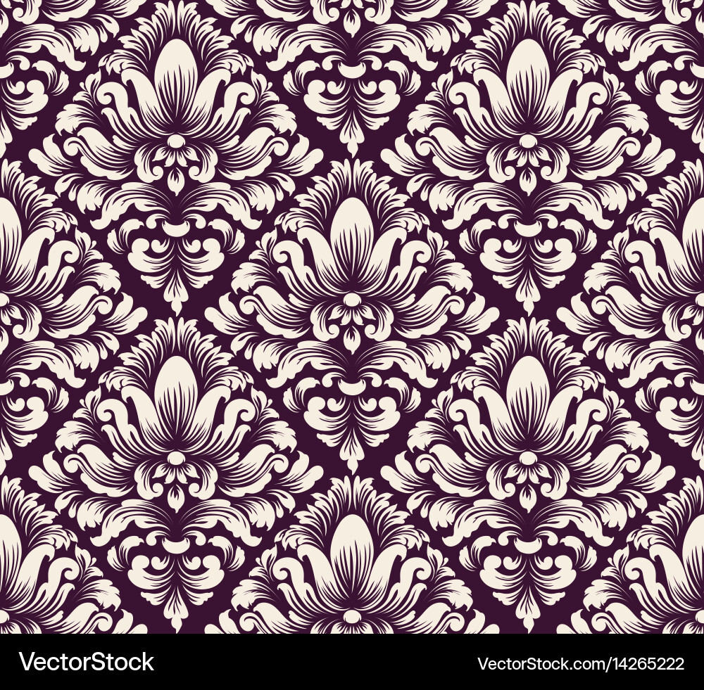 Damask seamless pattern background classical Vector Image