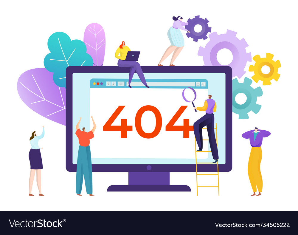 Error page not found search at computer vector image Error page not found search at computer