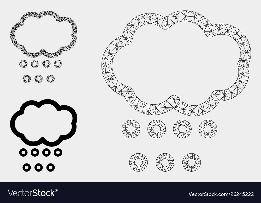 Hail weather mesh network model vector image Hail weather mesh network model