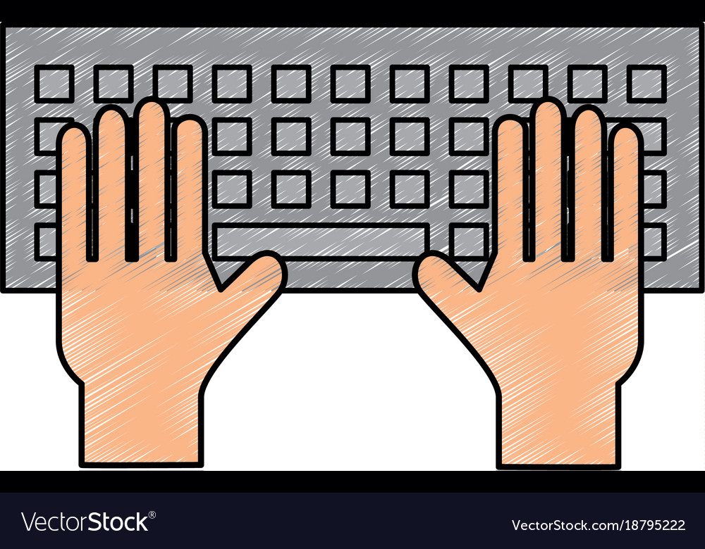 Hands user with keyboard