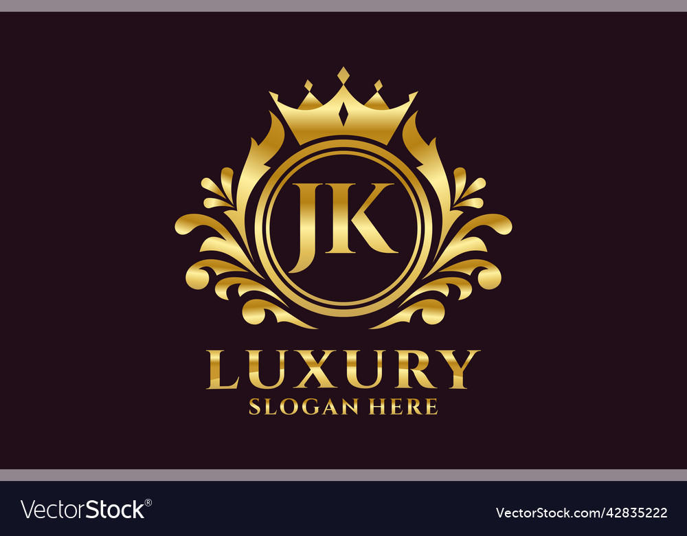 Initial jk letter royal luxury logo template Vector Image