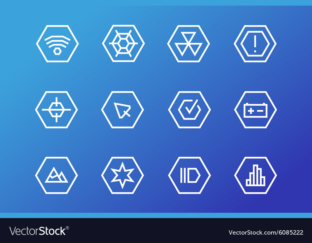 Outline ui technology icons set