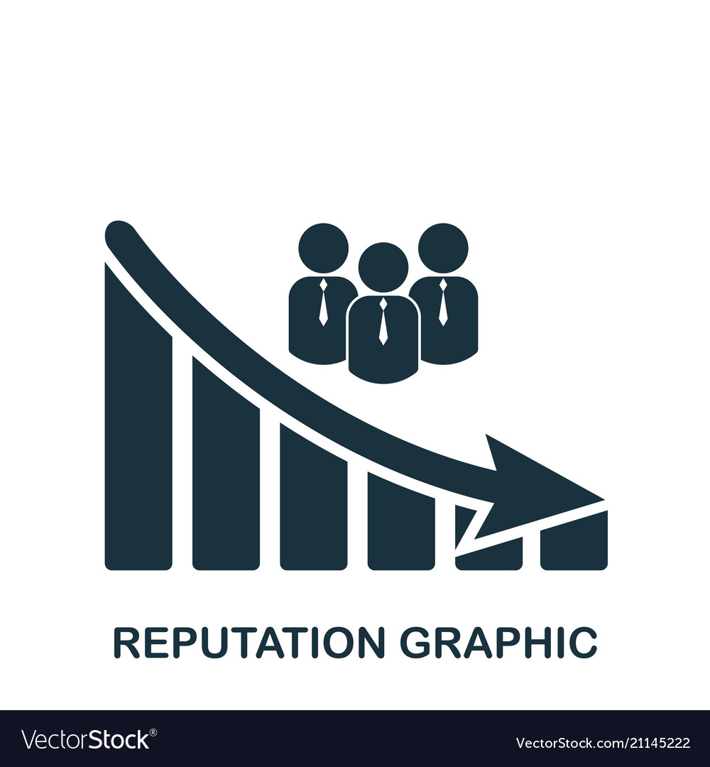 Reputation decrease graphic icon mobile app