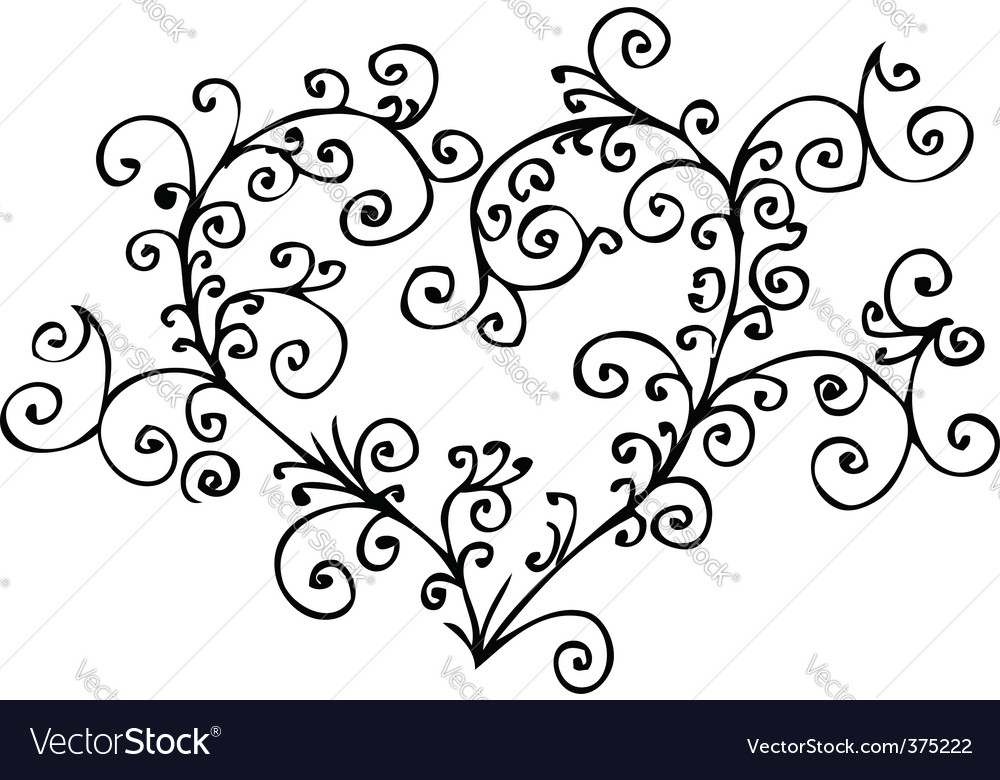 Romantic heart vignette Royalty Free Vector Image