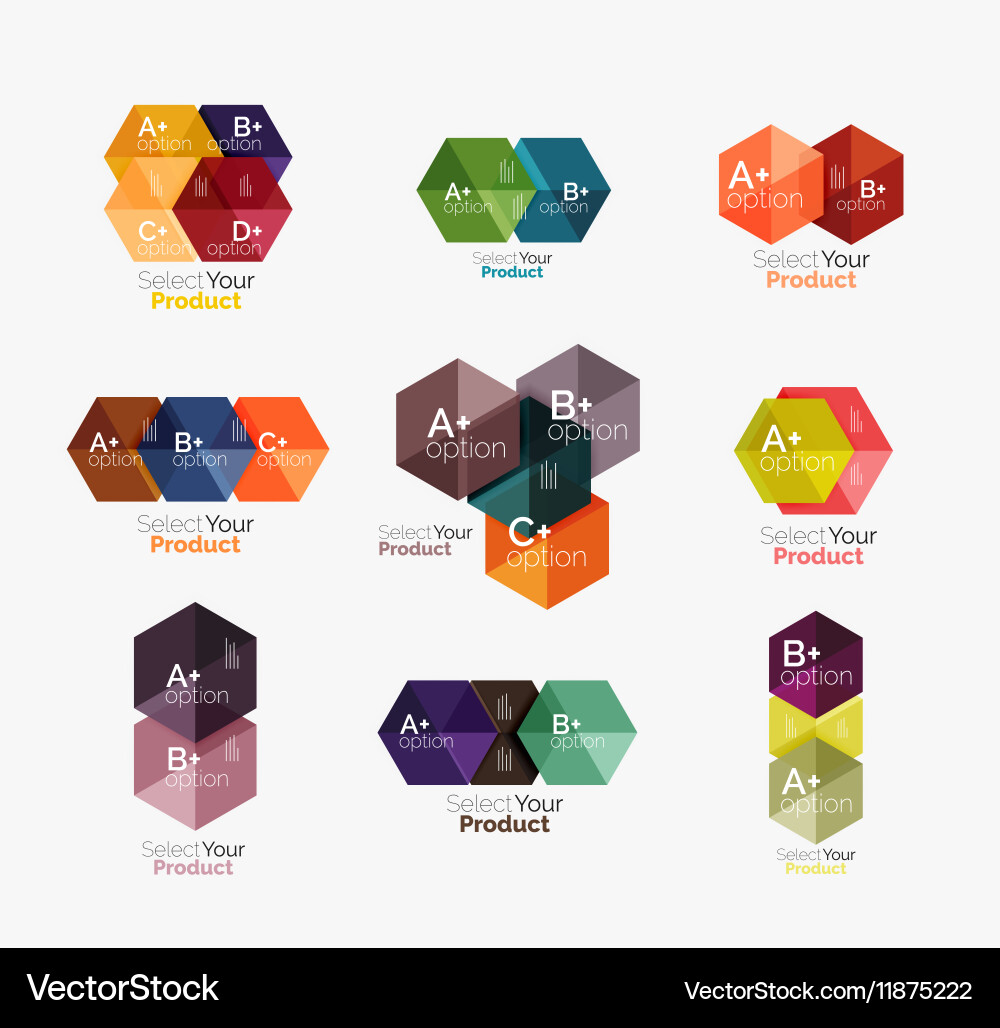 Set of abstract option navigation templates Vector Image