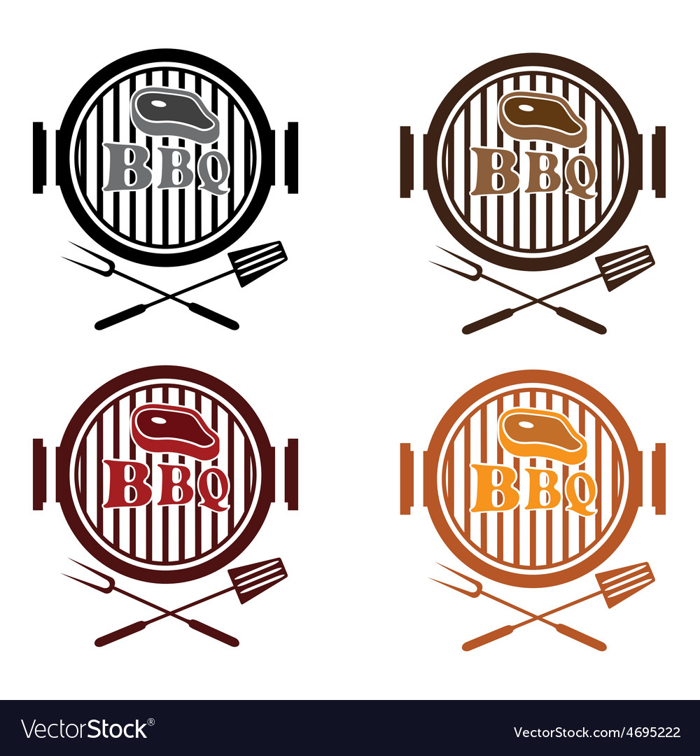 Set of bbq labels design template