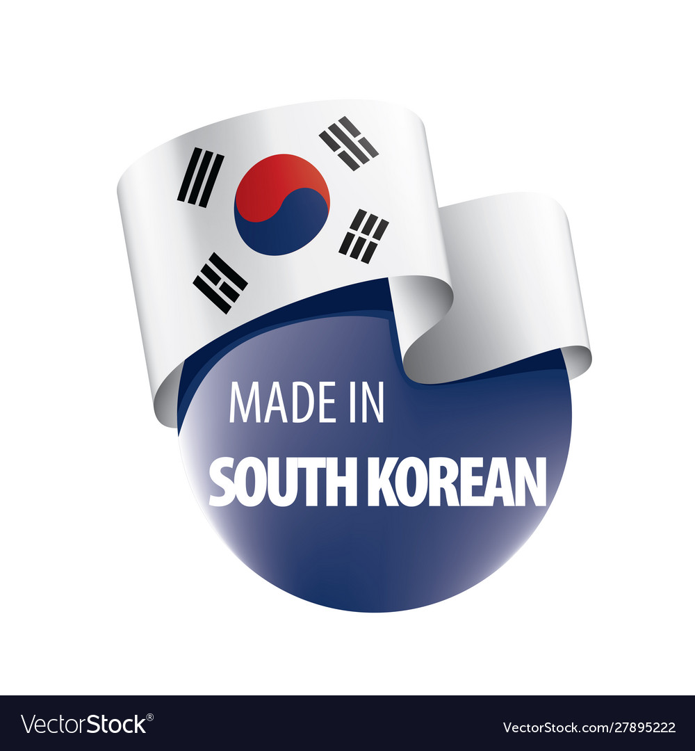 South korean flag on a white Royalty Free Vector Image