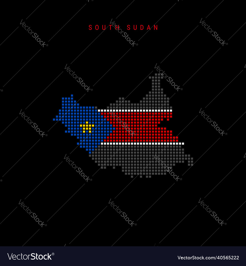 Square dots pattern map of south sudan vector image Square dots pattern map of south sudan