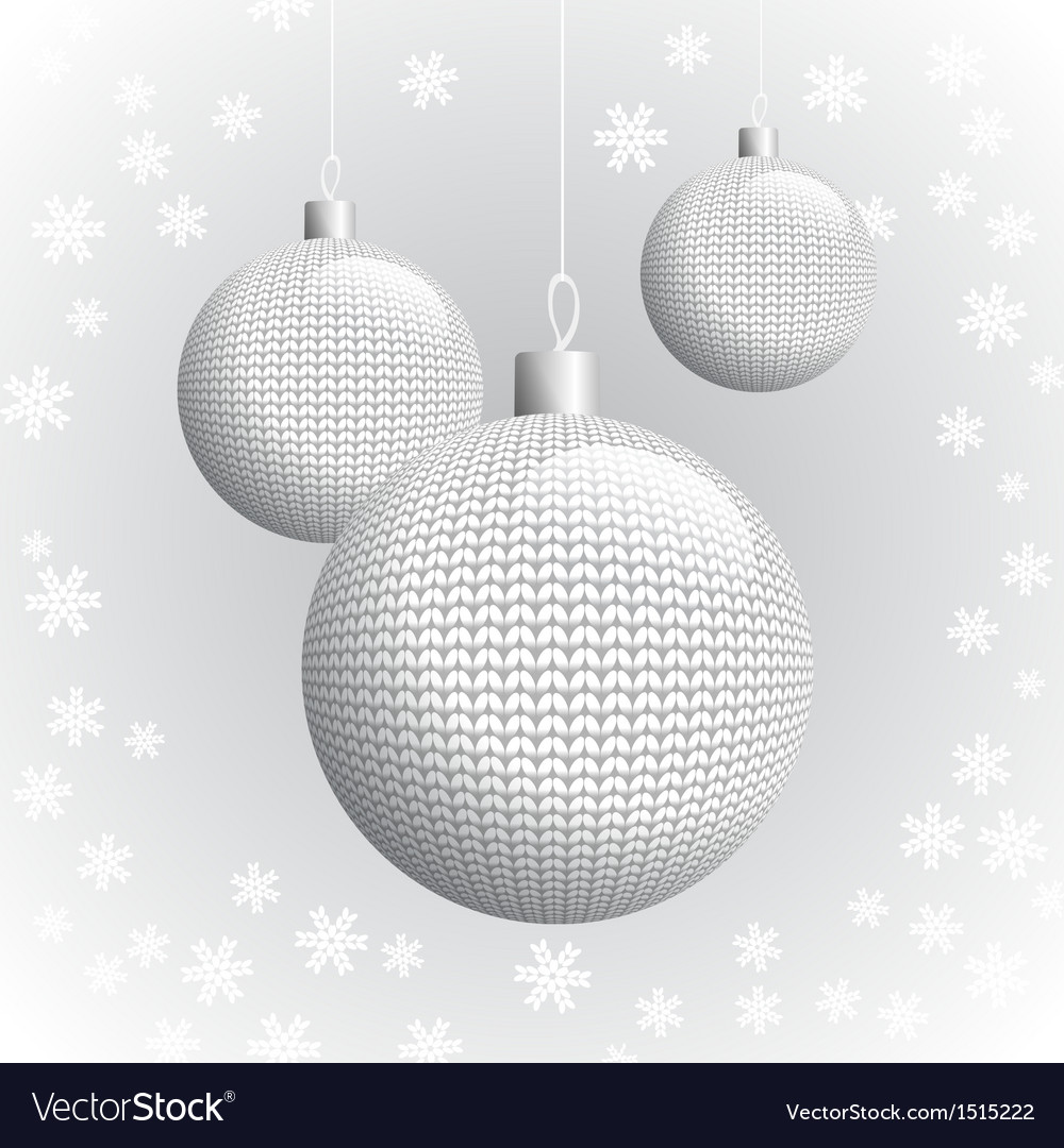 Three knitted christmas balls