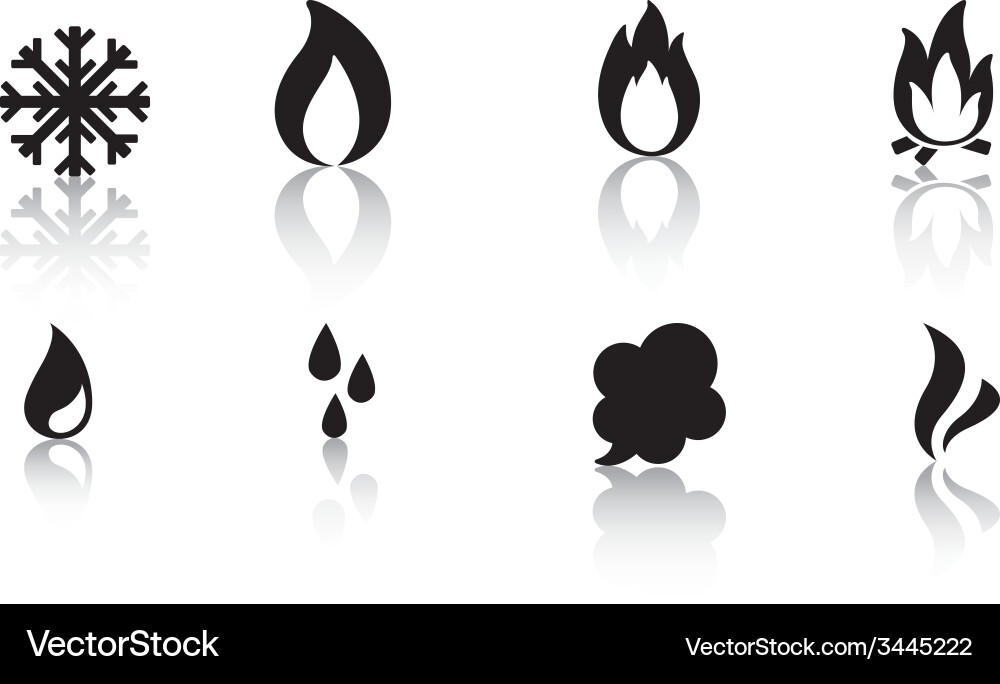 Water and Steam Icons Royalty Free Vector Image