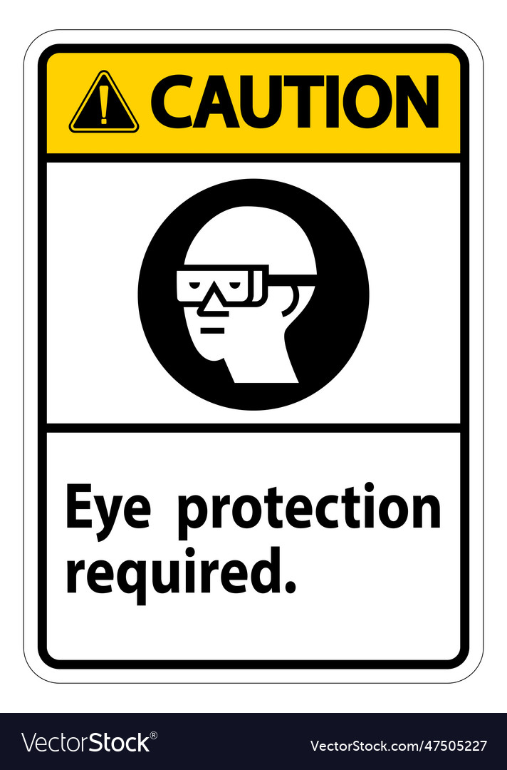 Caution sign eye protection required symbol Vector Image