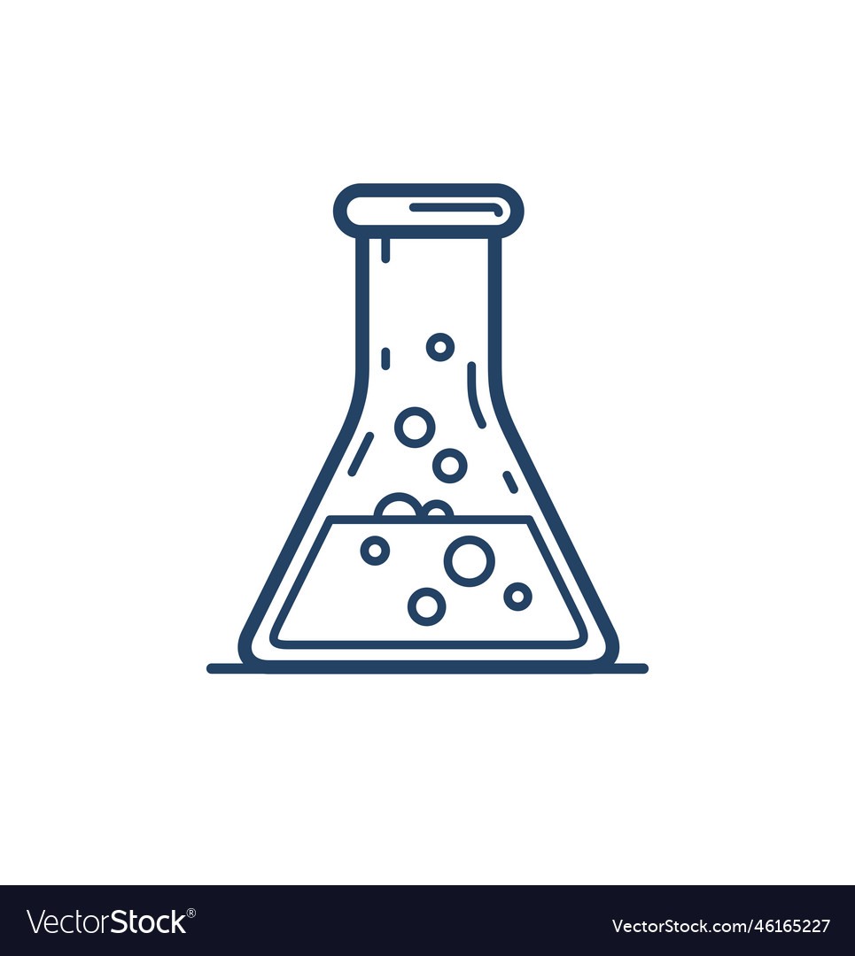Chemical Flask Simple Linear Icon Science Vector Image Chemical Flask Simple Linear Icon Science Vector Image