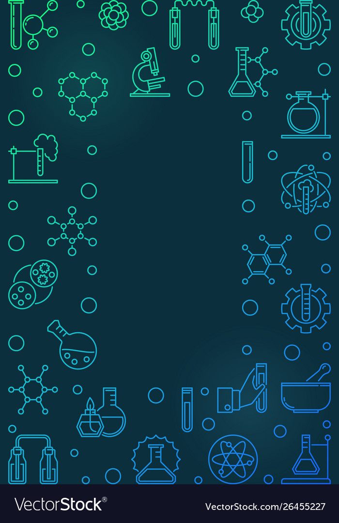 Chemistry colorful vertical frame Royalty Free Vector Image