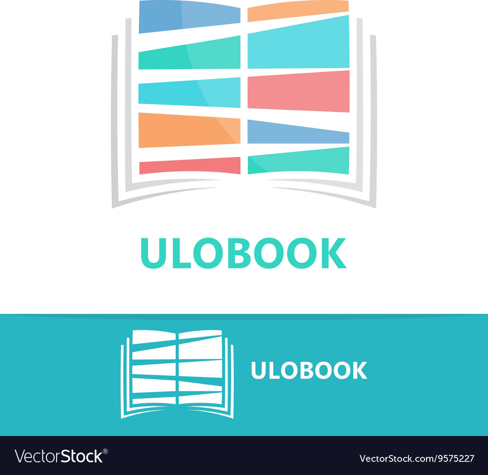 Colored book logo concept