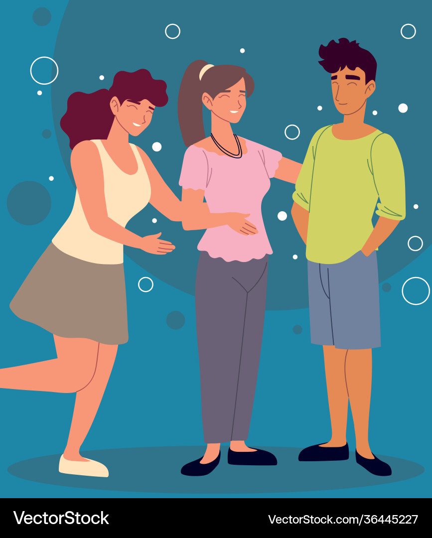 Friends women man Royalty Free Vector Image - VectorStock