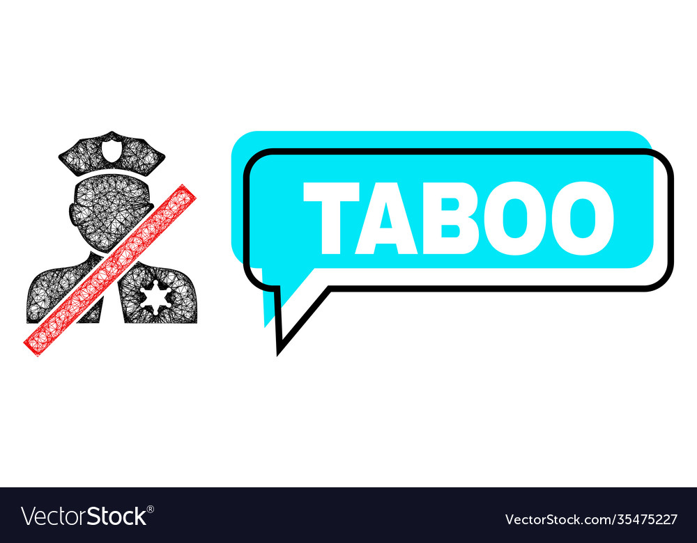 Misplaced taboo message balloon and net closed vector image Misplaced taboo message balloon and net closed