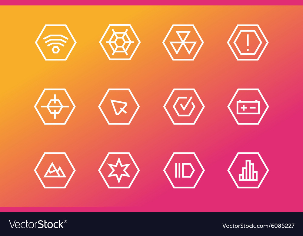 Outline ui technology icons set