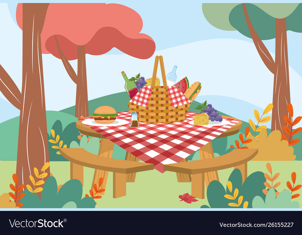 Picnic basket in forest design