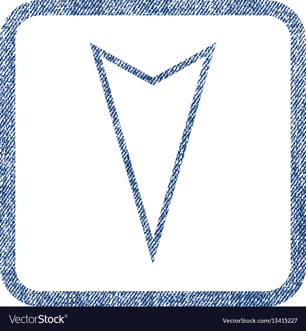 Pointer down fabric textured icon vector image Pointer down fabric textured icon