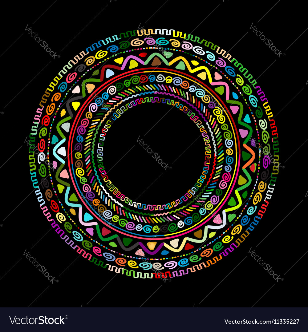 Round ornament design ethnic mandala