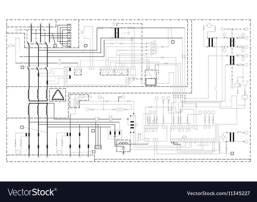 Schematic Diagram Power Circuit Royalty Free Vector Image
