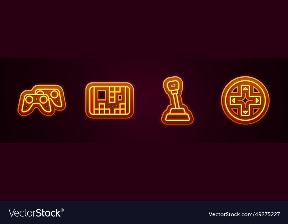 Set line game controller or joystick portable vector image Set line game controller or joystick portable