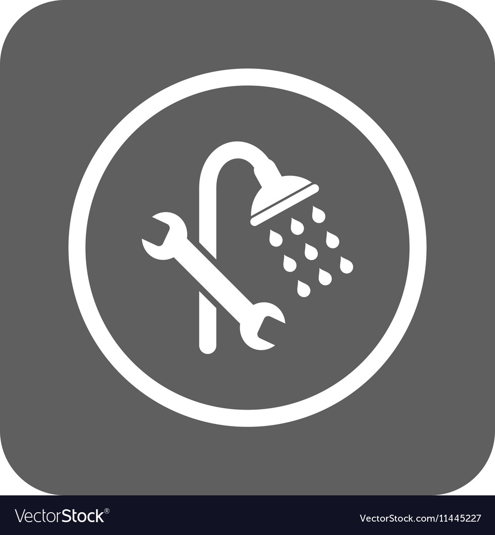 Shower plumbing flat squared icon