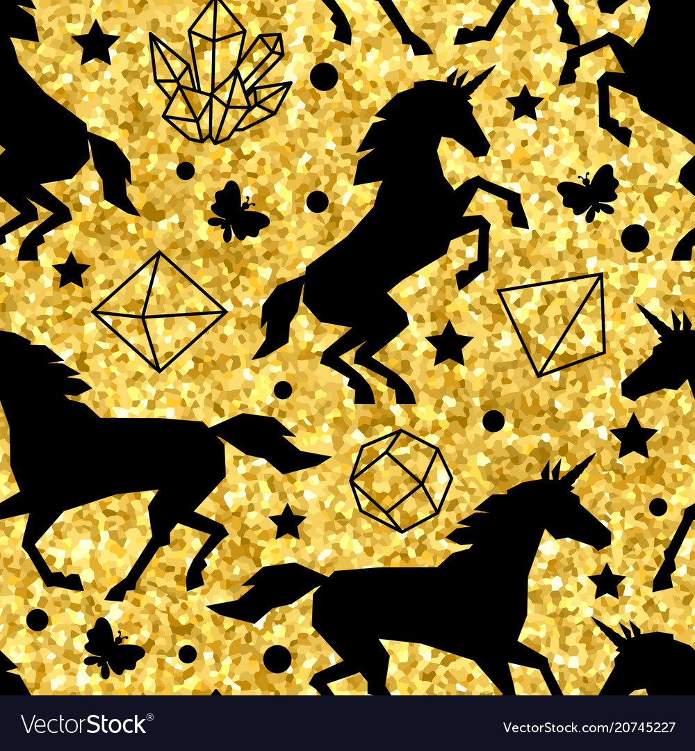 Unicorn Glitter Seamless Pattern