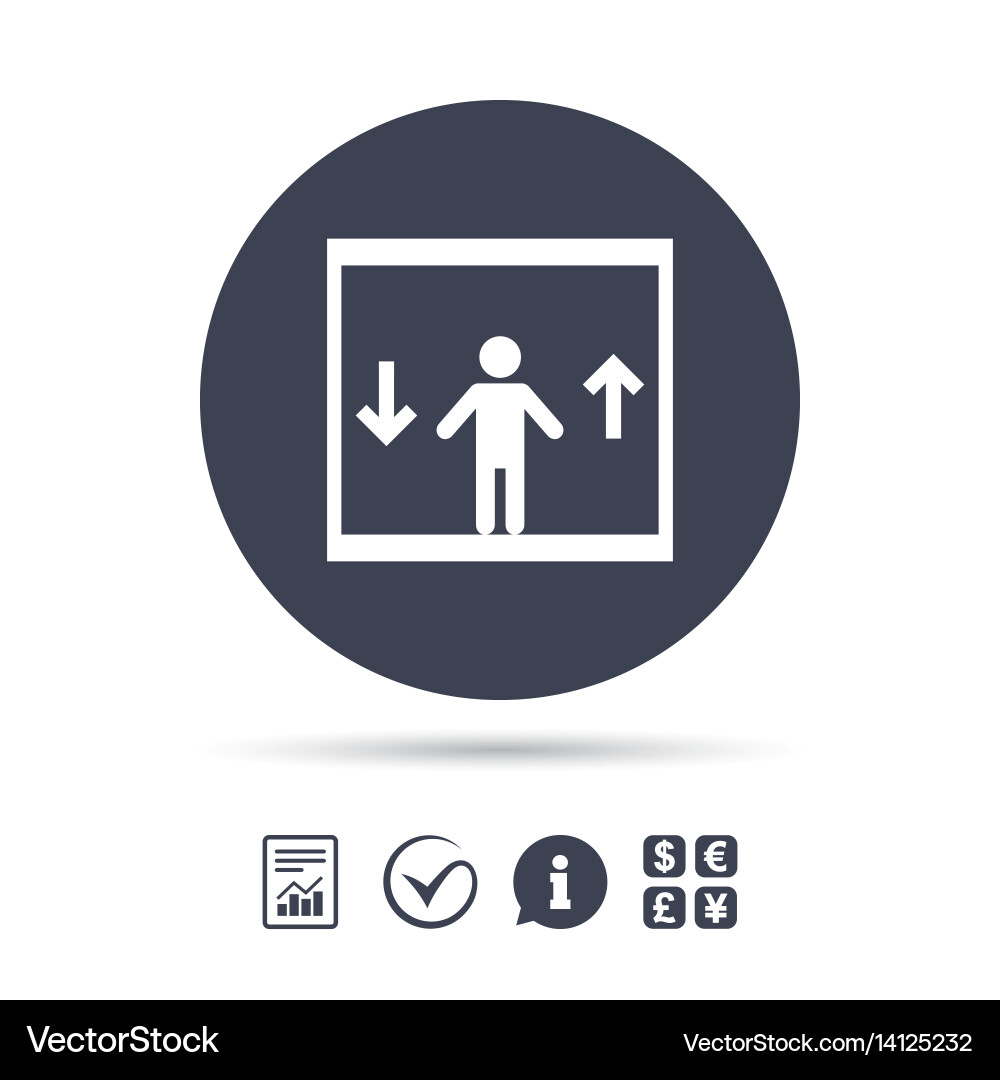 Elevator icon person symbol with up down arrows Vector Image