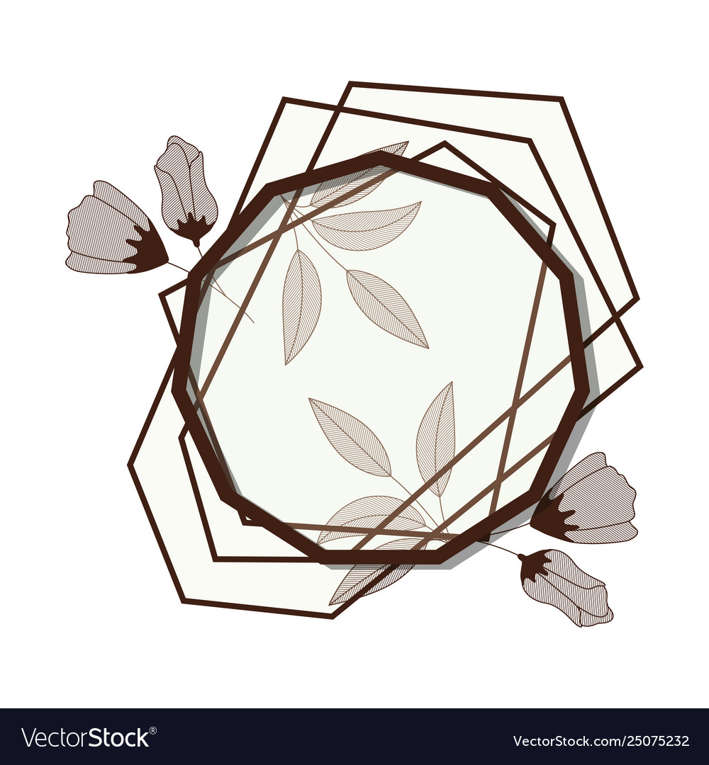 Frame with flowers isolated icon