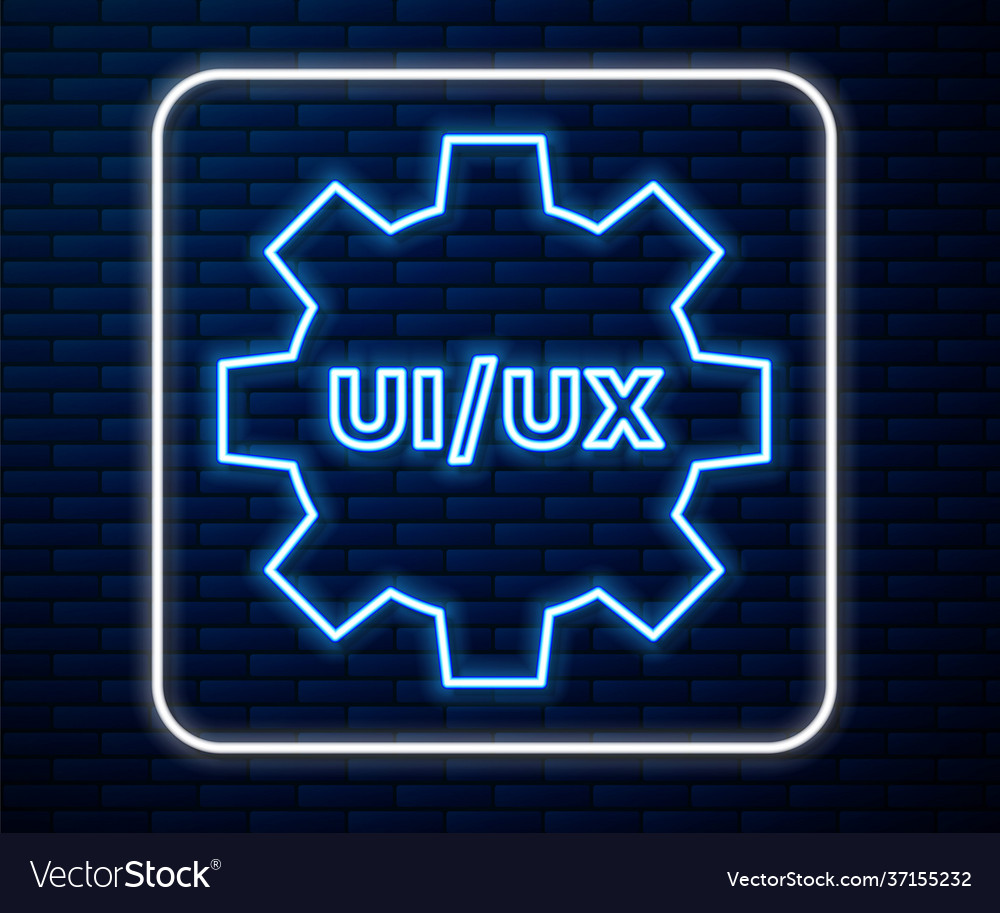 Glowing neon line ui or ux design icon isolated vector image Glowing neon line ui or ux design icon isolated