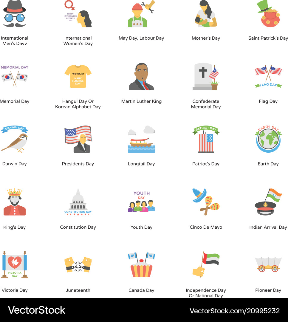 Holidays icon pack Royalty Free Vector Image - VectorStock