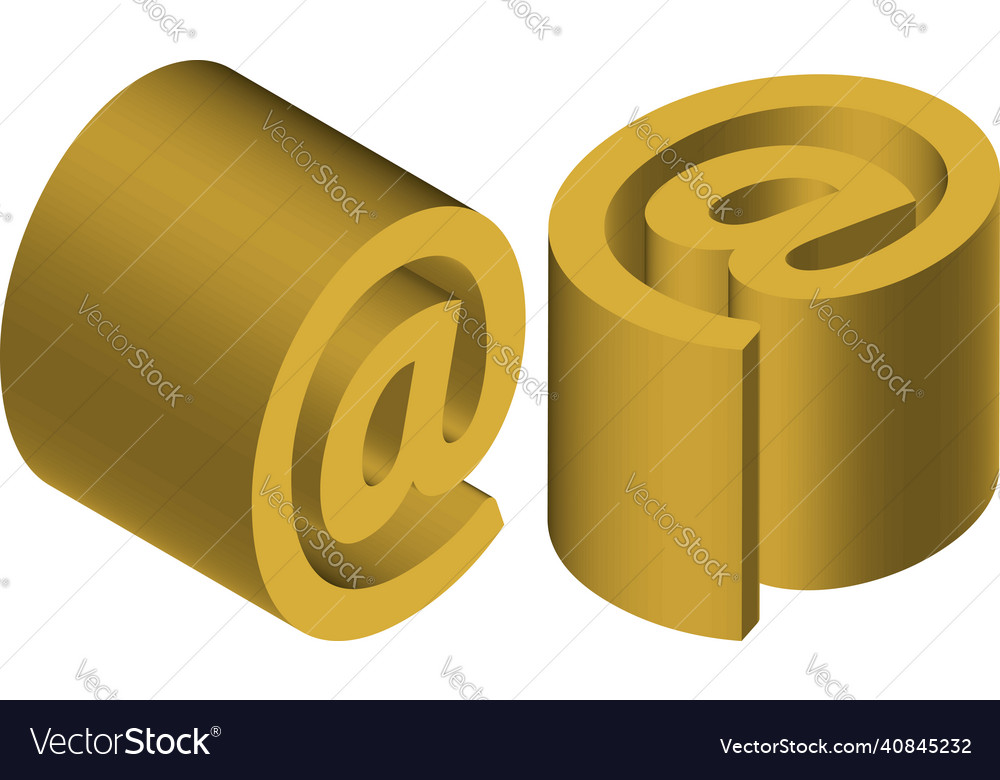 Isometric at symbol template for creating logos vector image Isometric at symbol template for creating logos