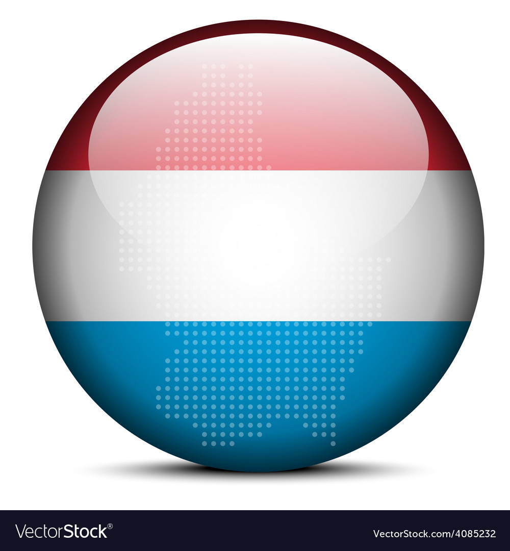 Map with dot pattern on flag button of luxembourg