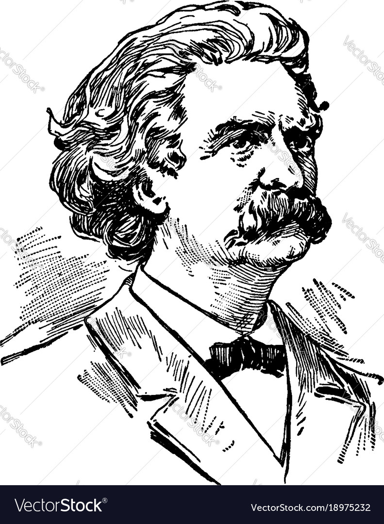 Samuel langhorne clemens vintage Royalty Free Vector Image