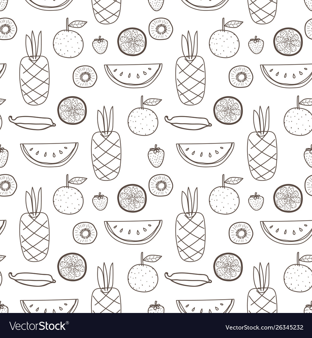 Seamless pattern with fruit background vector image Seamless pattern with fruit background