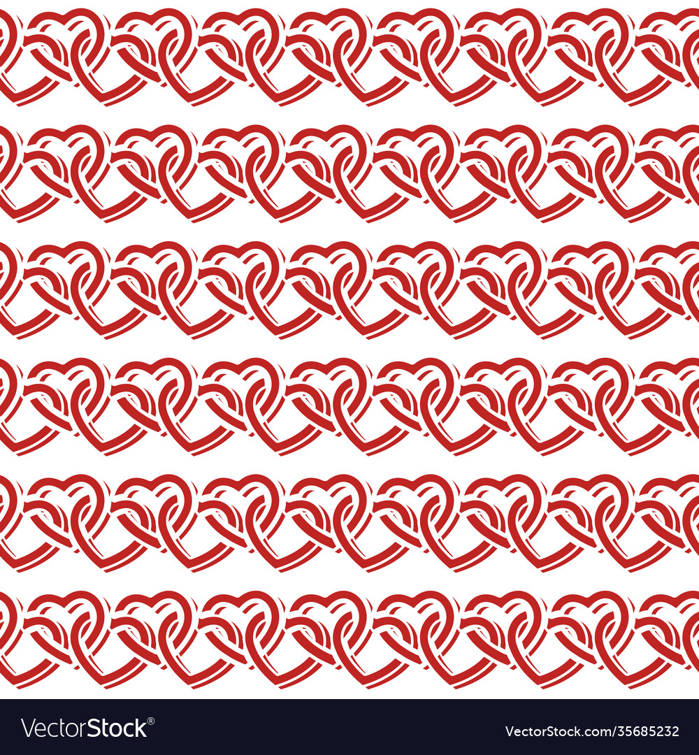 Seamless pattern with interlocking hearts Vector Image