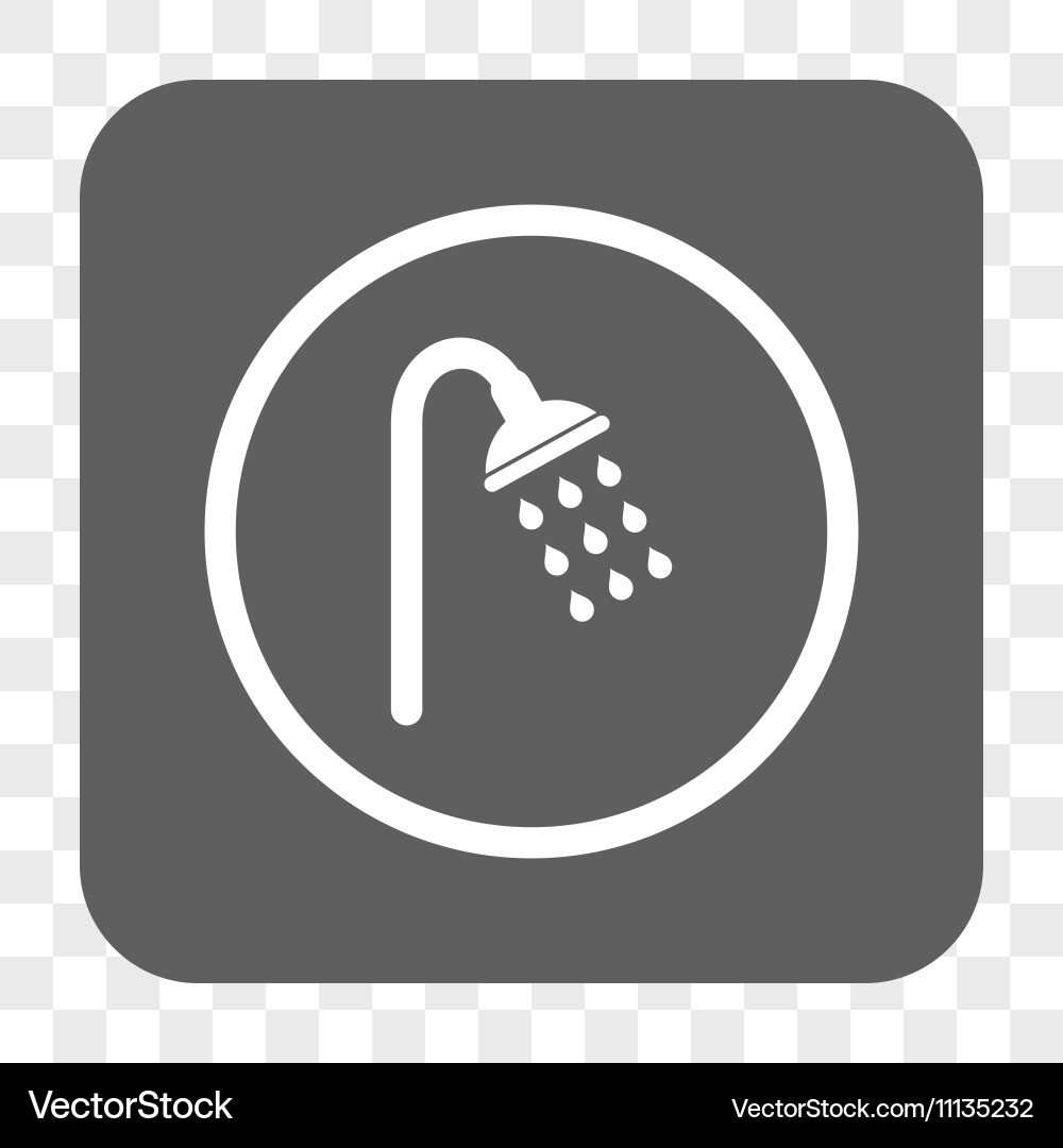 Shower rounded square button Royalty Free Vector Image