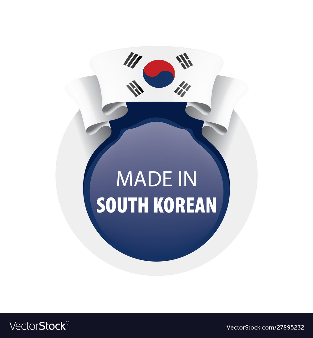 South korean flag on a white Royalty Free Vector Image