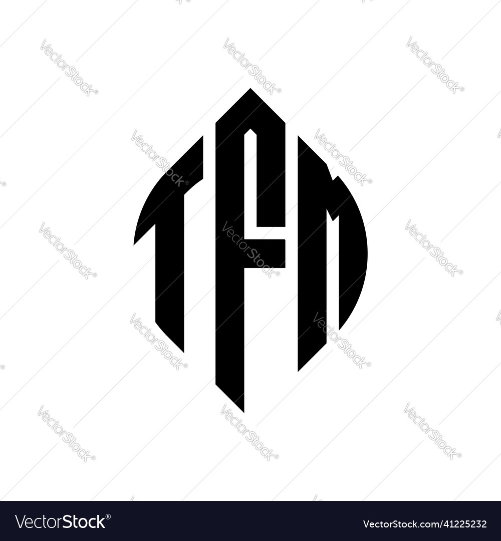 Tfm circle letter logo design Royalty Free Vector Image