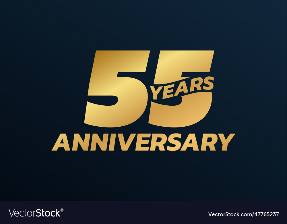 55 years anniversary logo design 55th birthday Vector Image