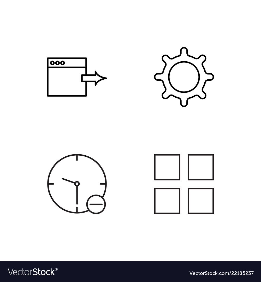 Business simple outlined icons set