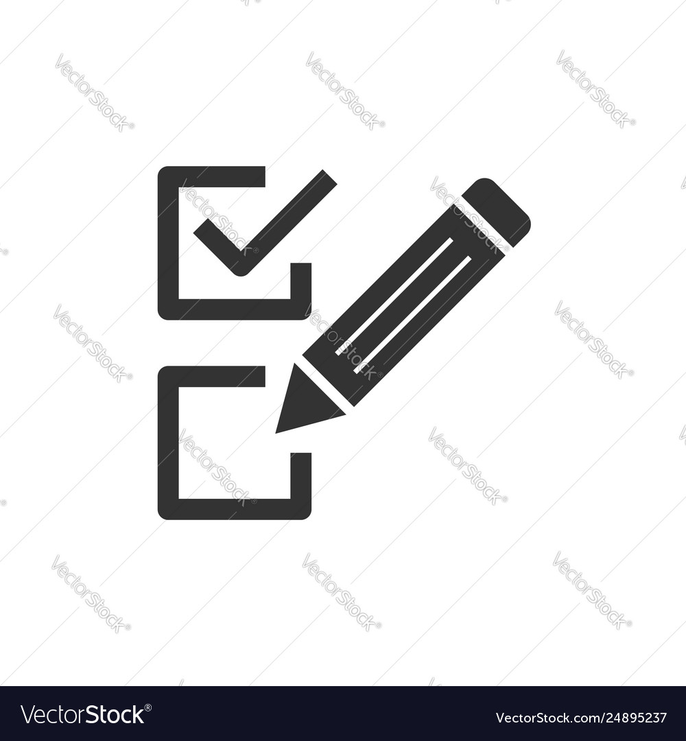 Checklist document sign icon in flat style survey Vector Image