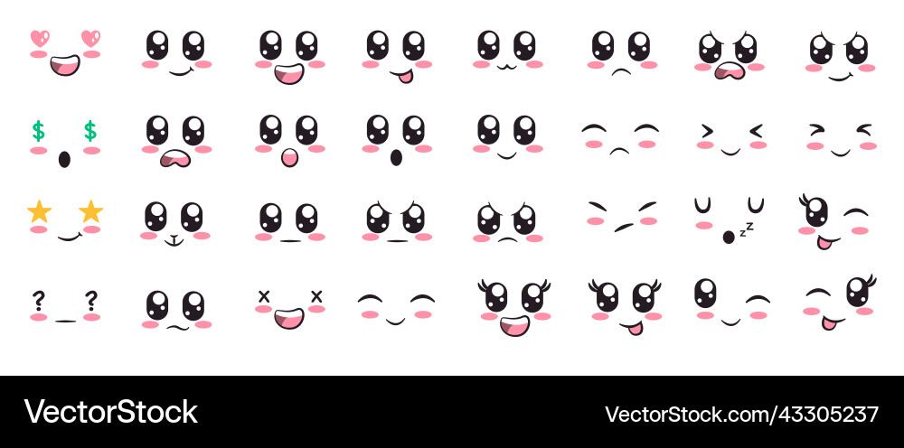 Face expression feeling emoticon facial emoji Vector Image