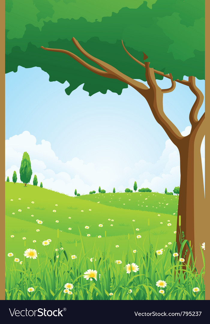 Green landscape Royalty Free Vector Image - VectorStock