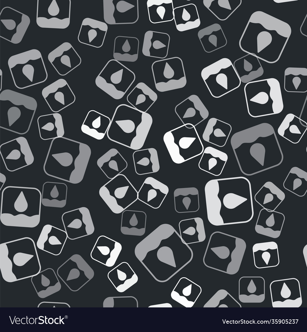 Grey water drop icon isolated seamless pattern