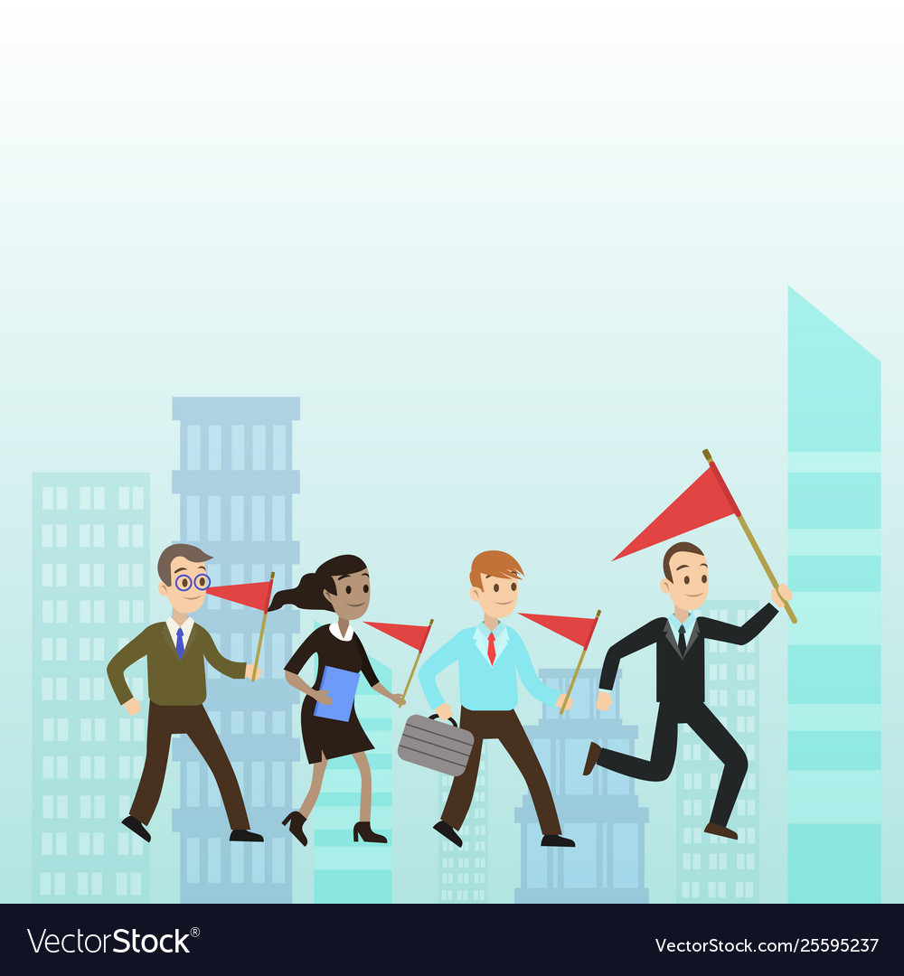 Group business people three men and one woman Vector Image